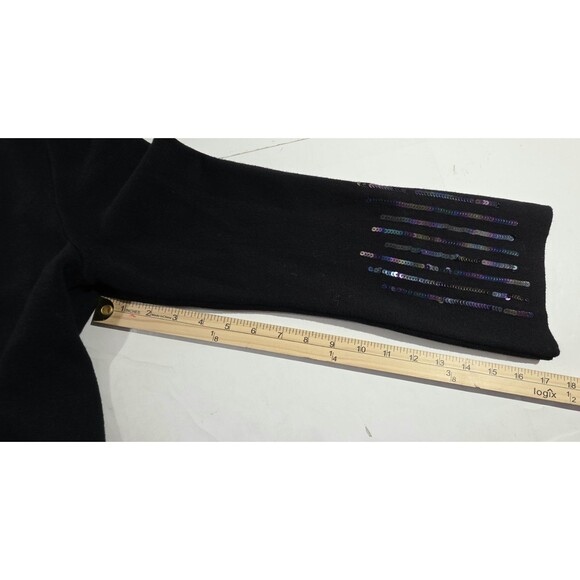Alfani Black Knit Open Front Sequin Embellished Cardigan Womens Size L - Picture 12 of 15